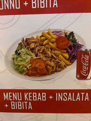 Menu piatto kebab