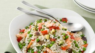 28 Riso bianco con gamberi e verdure