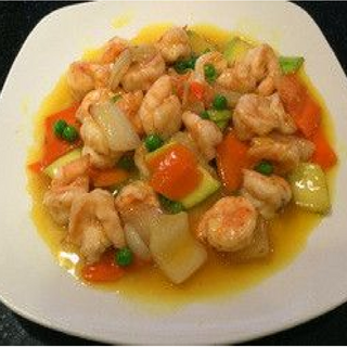 Gambas con Salsa Curry