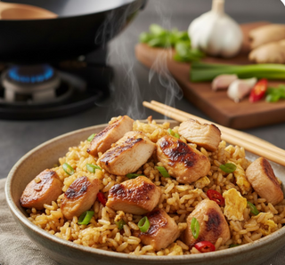 Arroz Chaufa De Pollo En Trozos
