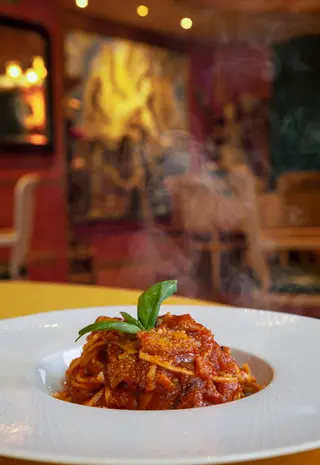 Espaguetis chitarra a la Amatriciana