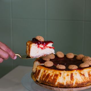 Tarta De Queso Y Fresas Porción