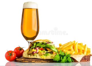 Panino Kebab(patatine e birra)