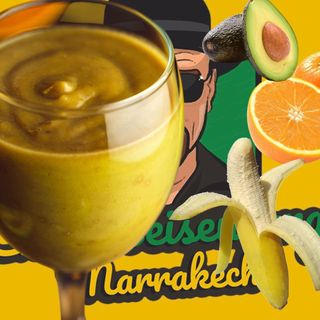 Smoothie avocat, orange et banane