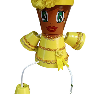Muñeca maceta amarillo