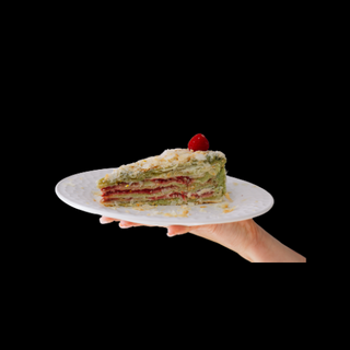 Tarta Napaleon Pistachio Con Frambuesa  (Porción)