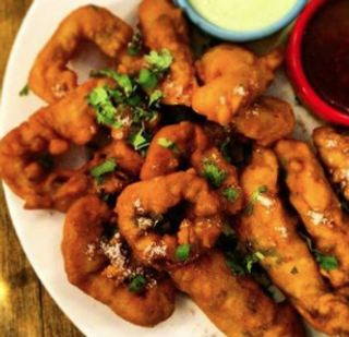 Pakoras de langostinos