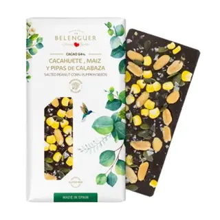 Chocolate Belenguer De Cacahuete Con Maíz Y Pipas De Calabaza (105 G.)