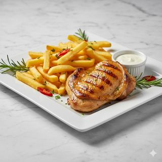 Pulpa de Pui la Gratar cu Cartofi Prajiti