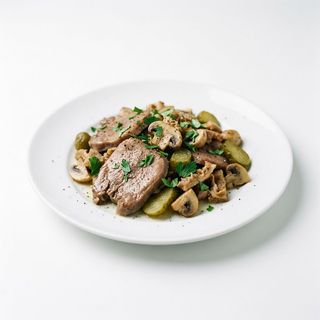 Мезенце - телешки език, шкембе, кисели краставички и гъби 250г