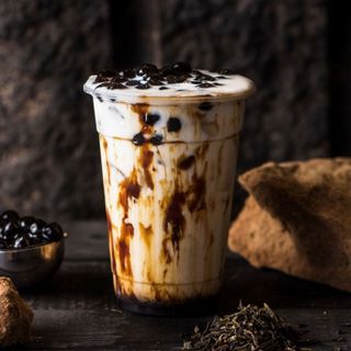 Bubble milk con zucchero nero