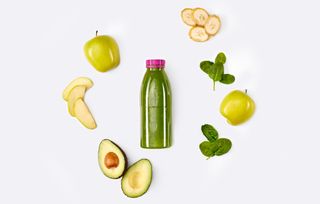 Detox смузі шпінат,огірок,яблуко,ананас