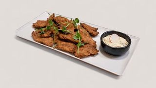 Крехки слайсове свински черен дроб