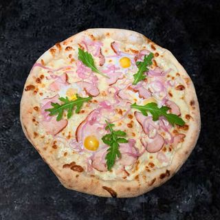 Карбонара с перепелиним яйцем