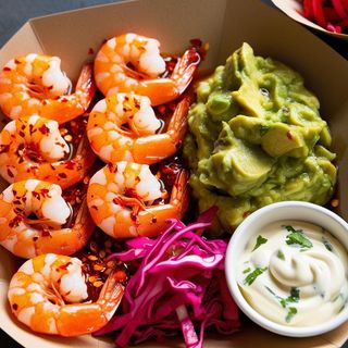 Сочни скариди със свежо Гуакамоле (330г.)