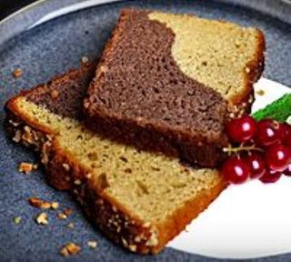 Домашен мраморен кекс с какао - 1 парче