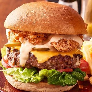 Chicken and meat burger 