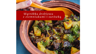 Wątróbka drobiowa z ziemniakami i surówką