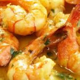langostino con salsa curry