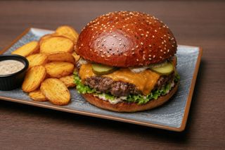 Wagyu burger s pečenim krupmirom