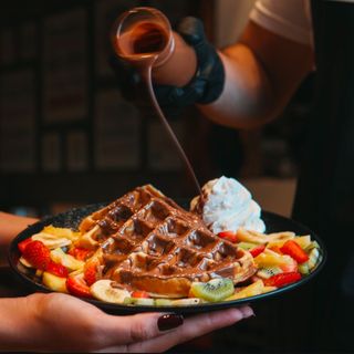 Gaufre nutella banane fruits secs 