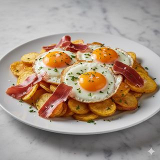 Huevos Rotos Con Jamón Ibérico