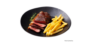 ternera con patatas fritas