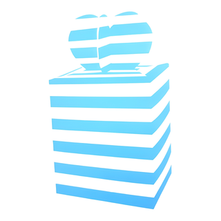 Caixa Box Azul com Riscas para Doces
