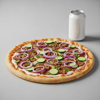 Pizza kebap con bibita