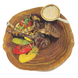 Баранья корейка на гриле с овощами