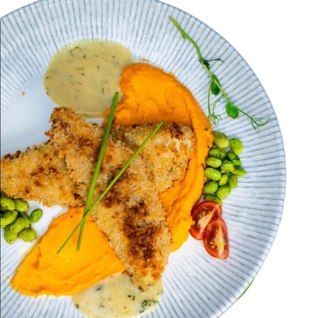 Филе лаврак с билкова коричка