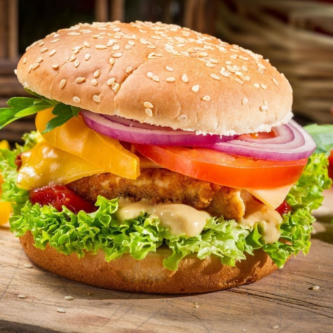Menú Hamburguesa De Pollo Solo Carne
