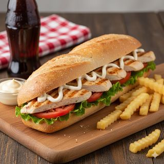 Chicken baguette menù 