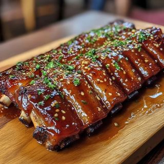 Pork Ribs with Ugali and Greens