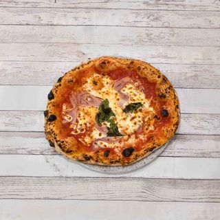 Pizza jamón y setas