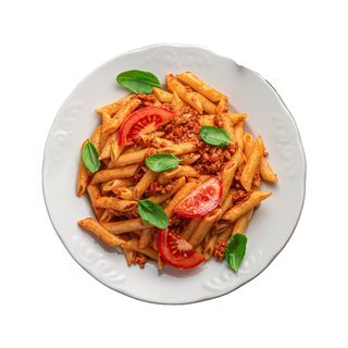 Penne a la boloñesa 400 grs aprox.