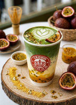 Passion Fruit Matcha Latte 12 OZ