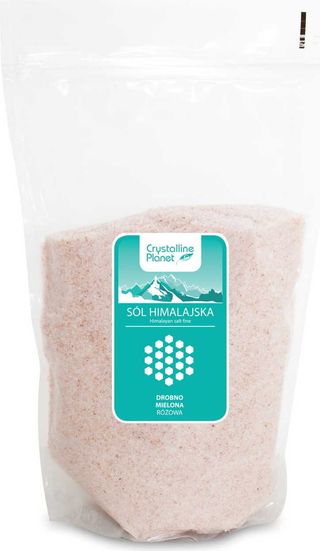SÓL HIMALAJSKA ROŻOWA DROBNO MIELONA 1 kg - CRYSTALLINE PLANET