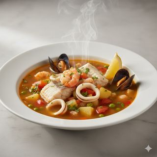 Sopa de pescado y mariscos