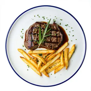 Ternera Con Patatas Fritas o Ensalada