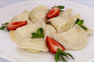 Pierogi z truskawkami na/c