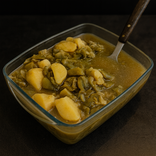 Vainas con patata y refrito