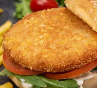 Crispy Chicken Burger With French Fries