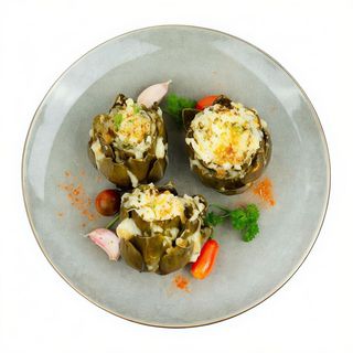 Alcachofas Confitadas Gratinadas