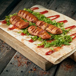 მექსიკური ჰოთ-დოგი "სუპერი" ლავაშით