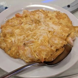 Tortilla china con gambas