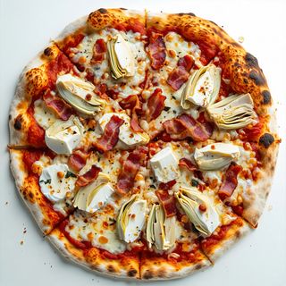 Crema di carciofi, pancetta, brie