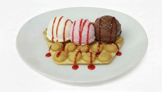 Bubble Waffle com Três Bolas de Gelado