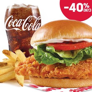 ცხარე ქათმის ბურგერის კომბო