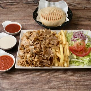 Plato Kebab Con Patatas O Arroz